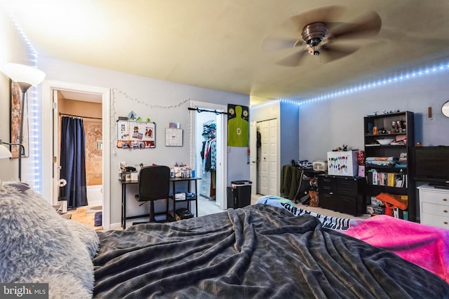 bedroom featuring connected bathroom