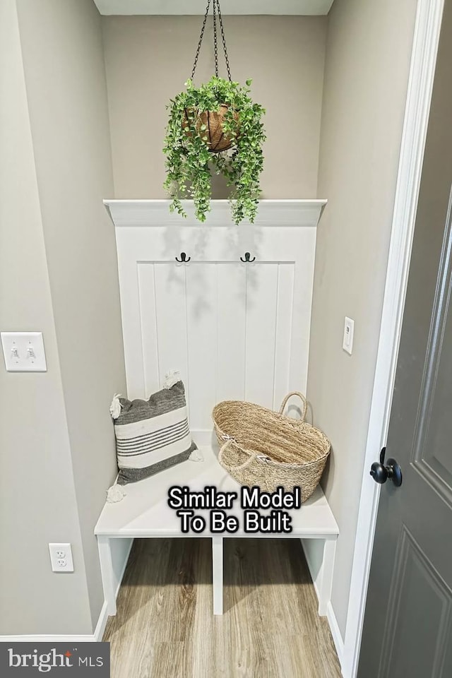 mudroom featuring hardwood / wood-style floors