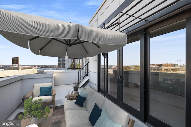 balcony featuring an outdoor living space