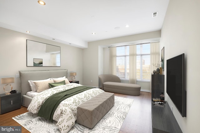 bedroom featuring wood-type flooring