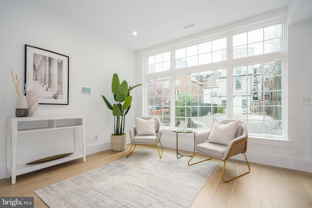 sitting room featuring wood-type flooring