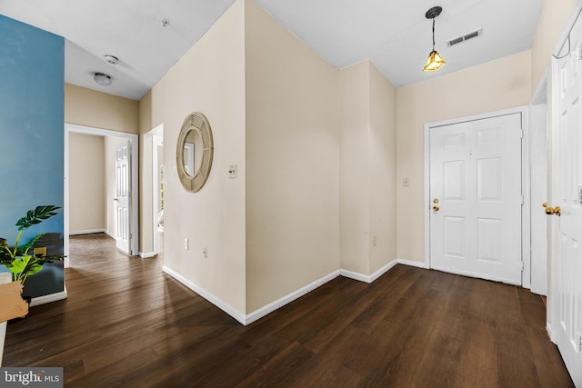 foyer entrance featuring dark hardwood / wood-style flooring