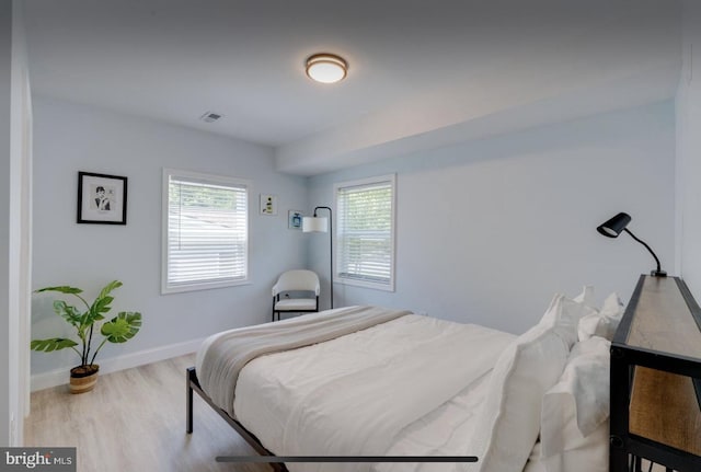 bedroom featuring light hardwood / wood-style flooring