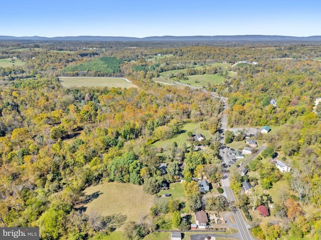 aerial view with a wooded view