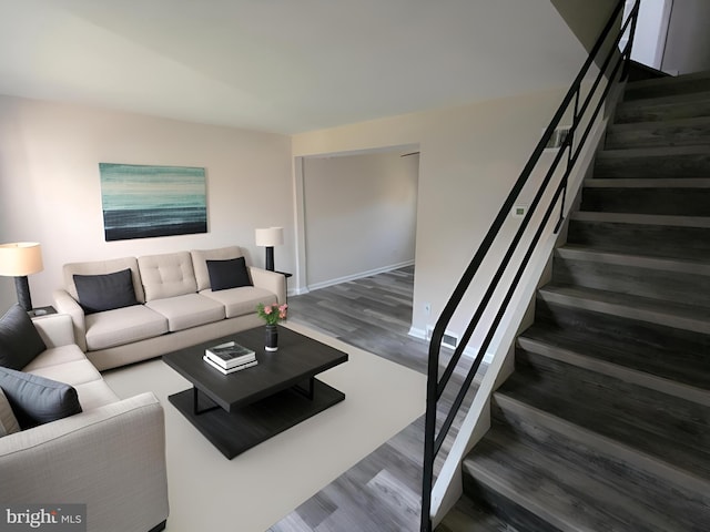 living room featuring hardwood / wood-style floors