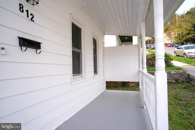 view of patio featuring covered porch