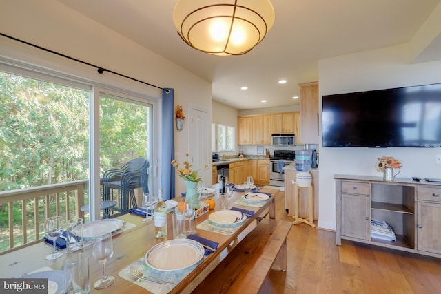 dining room featuring light hardwood / wood-style floors