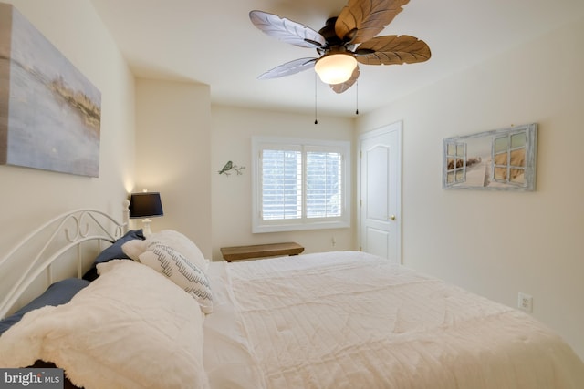 bedroom featuring ceiling fan