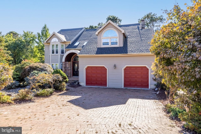 view of front of house with a garage