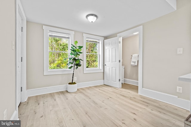 unfurnished bedroom featuring light hardwood / wood-style flooring