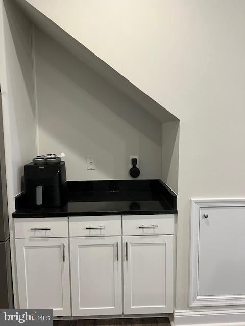 bar with white cabinets