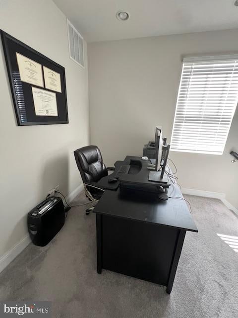 view of carpeted office