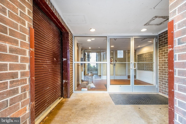 property entrance with french doors