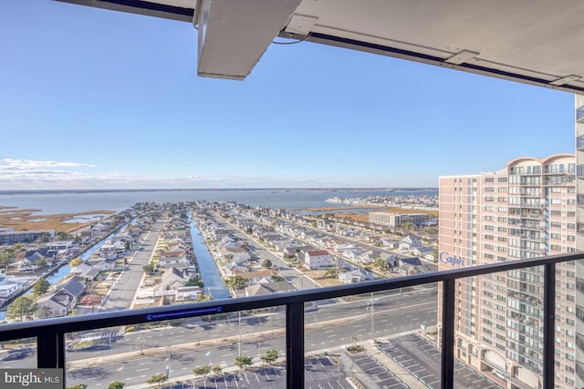 balcony with a water view