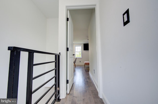 hall featuring light wood-type flooring