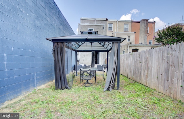 view of yard featuring a gazebo