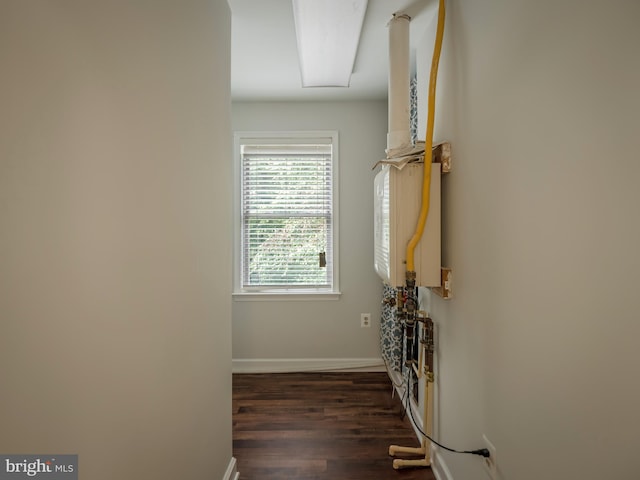 hall featuring dark hardwood / wood-style floors