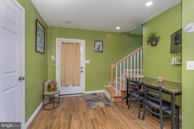 entryway featuring wood-type flooring