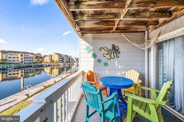 balcony with a water view