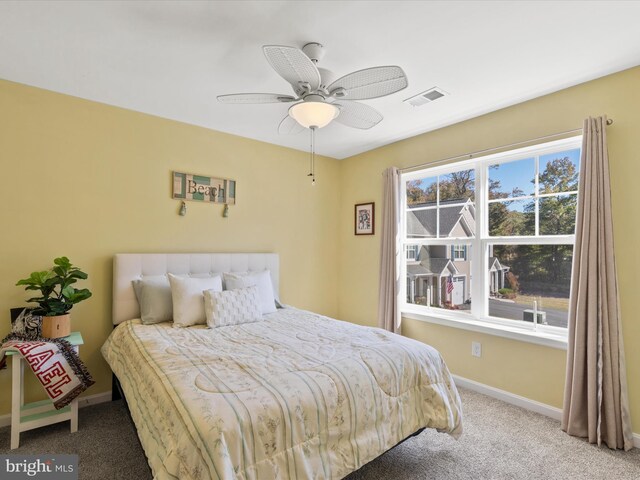 29225 Shady Creek Ln Unit 29, Dagsboro, DE 19939 - bedroom with carpet, visible vents, ceiling fan, and baseboards