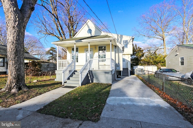 bungalow-style house with covered porch