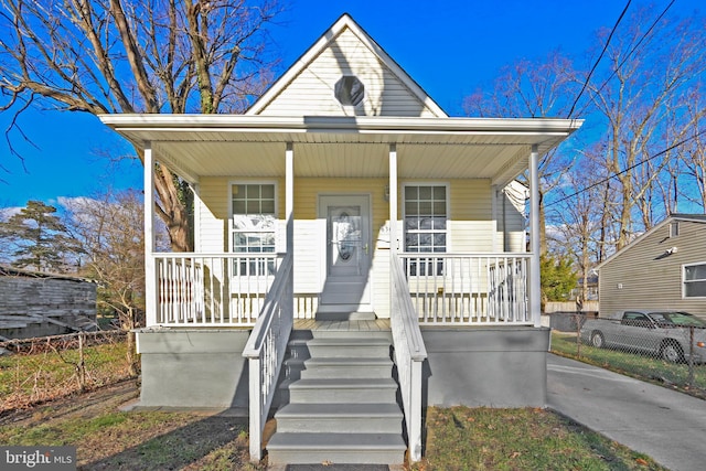 bungalow-style house featuring a porch