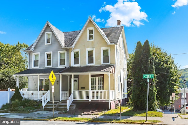 view of front of house with covered porch