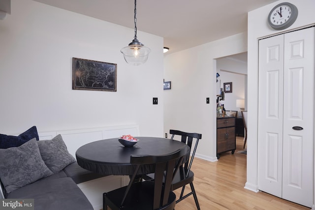 dining area featuring light hardwood / wood-style floors