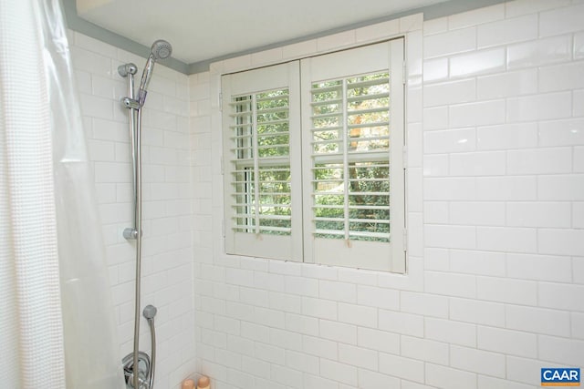 bathroom featuring walk in shower