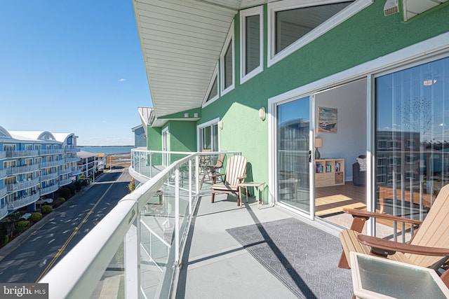 balcony with a water view