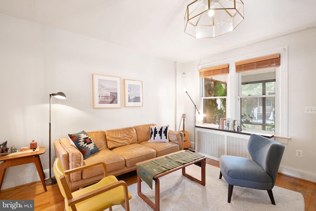 living room featuring hardwood / wood-style flooring