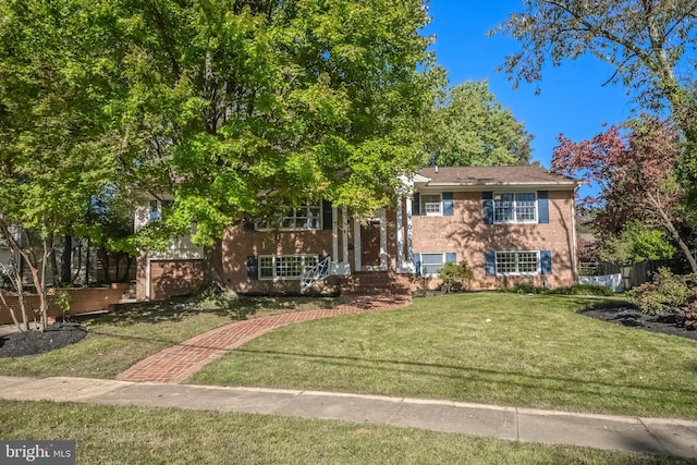 view of front of home with a front yard