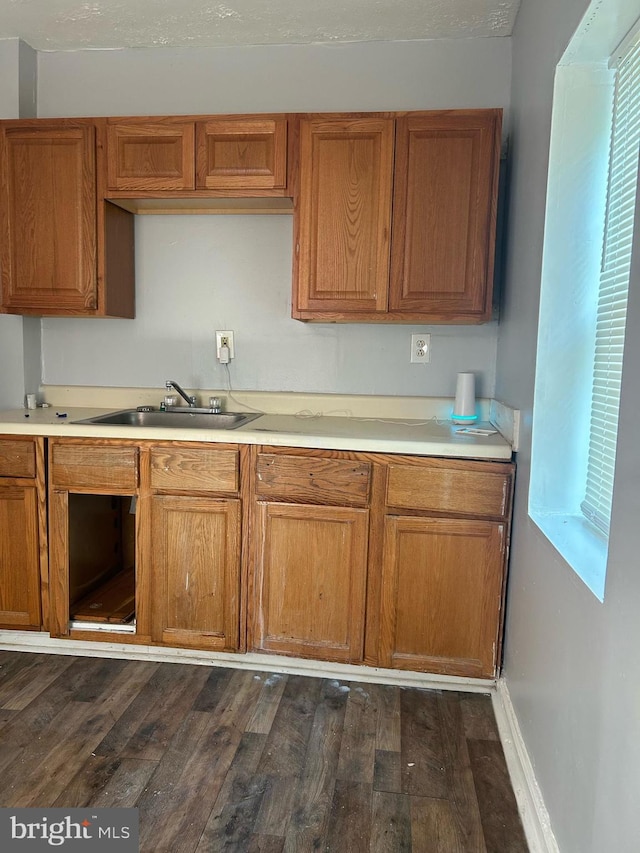 kitchen featuring dark wood-type flooring