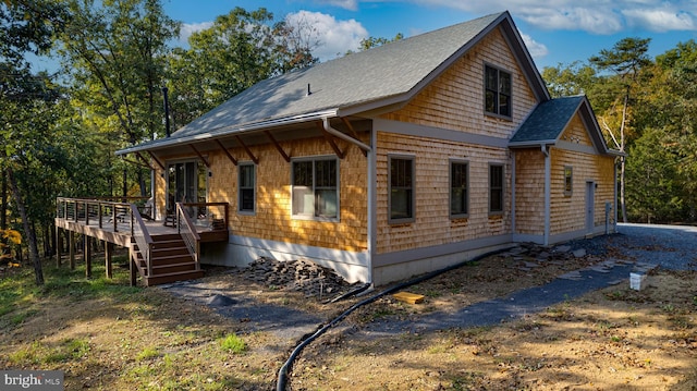 exterior space with a wooden deck