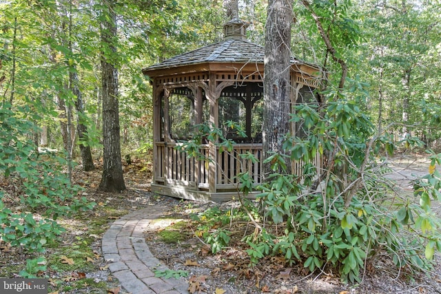 exterior space with a gazebo