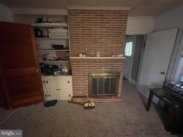 unfurnished living room featuring a fireplace