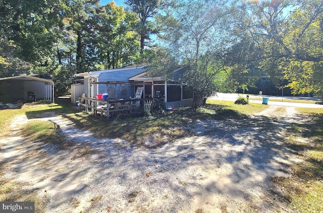 view of front of home featuring a deck