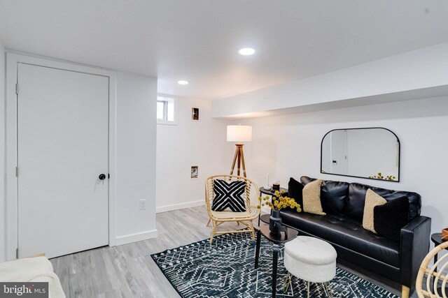 living room featuring light hardwood / wood-style floors