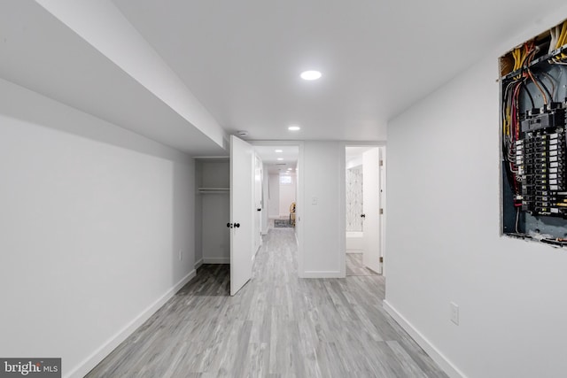 hallway featuring light hardwood / wood-style flooring