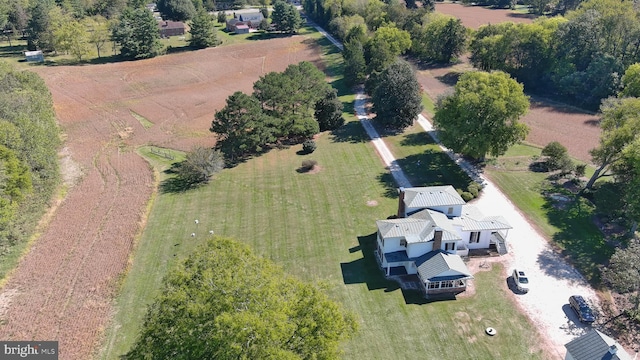 bird's eye view featuring a rural view