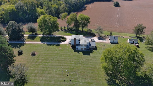 aerial view featuring a rural view