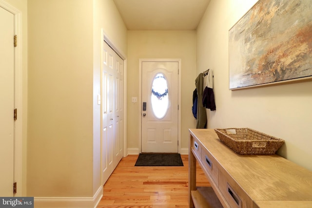 interior space with light hardwood / wood-style floors