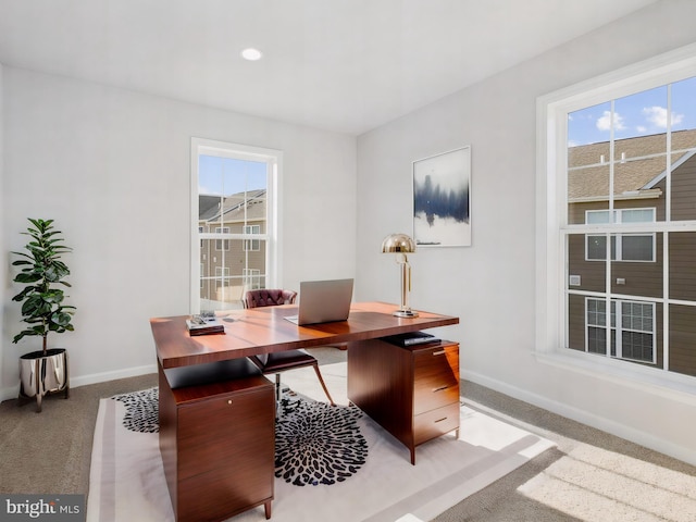 view of carpeted office