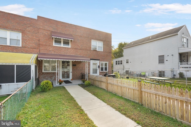 exterior space with a lawn