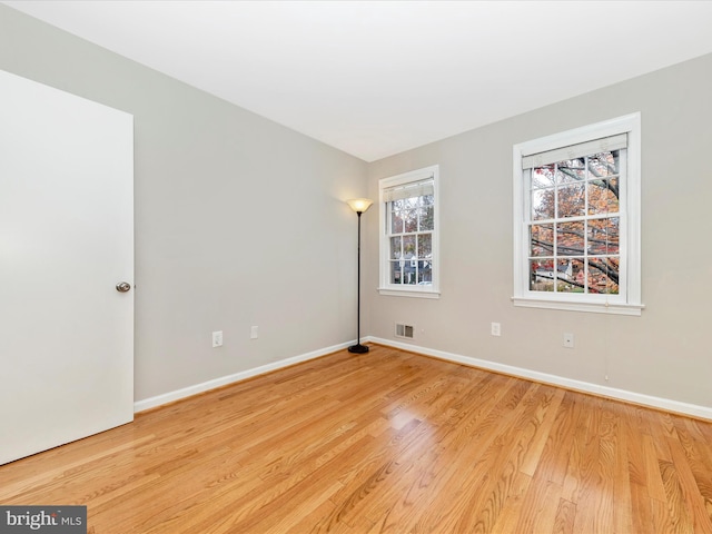 empty room featuring light wood-type flooring