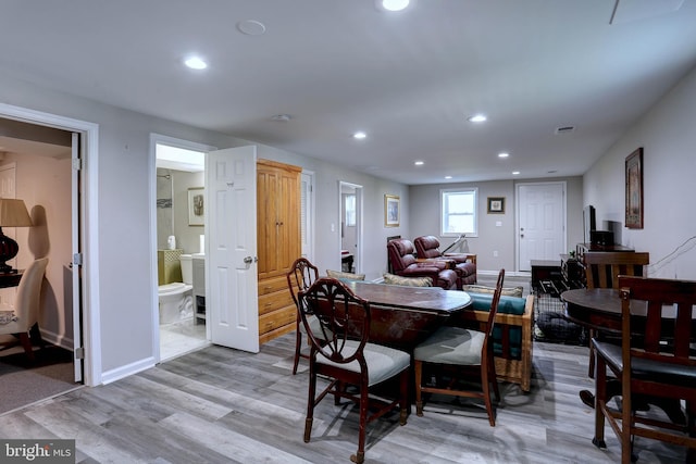 dining area featuring light hardwood / wood-style flooring