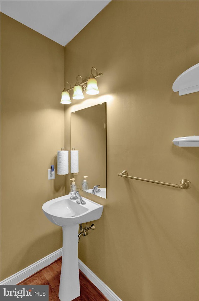 bathroom featuring hardwood / wood-style floors