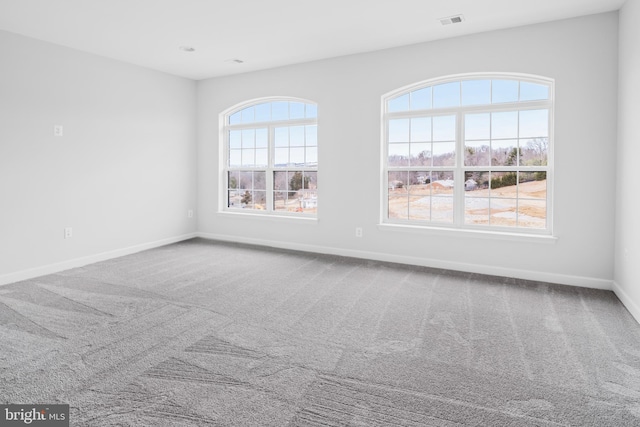 view of carpeted spare room