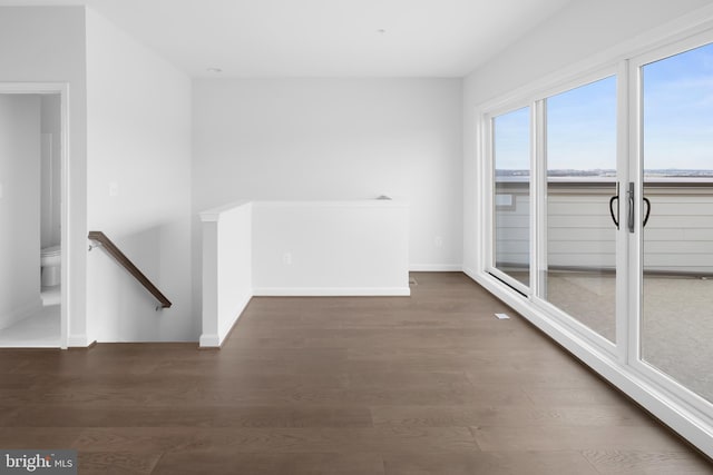 hall featuring dark hardwood / wood-style flooring