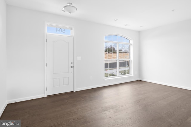 foyer featuring dark hardwood / wood-style flooring